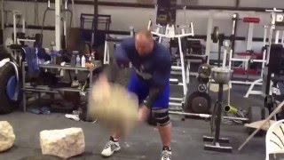 Strongman Stone Training Session  Brian Shaw Natural not atlas Stone Training [upl. by Ettezel]