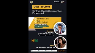 Guest Lecture Contract Clauses Common Law Perspective [upl. by Sahpec]