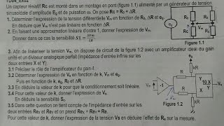 exercice corrigé capteur et instrumentation linéarisation Darija [upl. by Aihsitan]