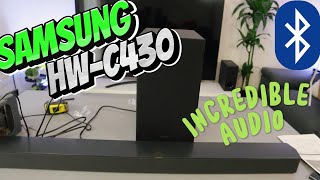 Samsung HW C430 Review Set up with Phone and Incredible Audio for the Money [upl. by Olraced]