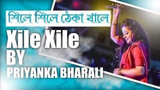 Xile Xile Theka Khale By Priyanka Bharali  Assamese Lyrics Video  trending [upl. by Llereg]