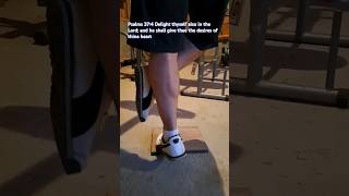 Working out the calves homeworkout motivation jehovahjireh over50strength [upl. by Enutrof316]