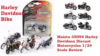 Maisto Harley Davidson Diecast Motorcycles 124 Scale Review [upl. by Anelec]