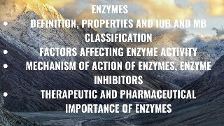 Enzymes Definition properties and IUB and MB classification  Factors affecting enzyme activity [upl. by Metcalf]