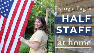 How to fly a flag at half staff on a house using a mourning ribbon [upl. by Louie]