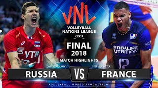 Russia v France  Final VNL 2018  Match Highlights [upl. by Telracs]