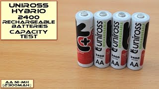 Uniross Hybrio NiMH rechargeable AA batteries 2400 series Test [upl. by Wunder477]