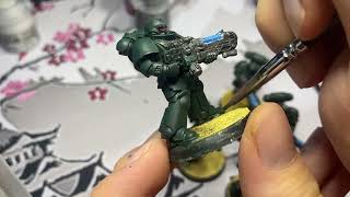 Warhammer 40000  How To Paint Dark Angels Hellblasters  Part 5 [upl. by Joellen]