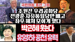 국힘 공천 조원진 전광훈만 빼고 좌우 끌어모았다박근혜가 웃는다 유영하 공천 유력 [upl. by Kriss]