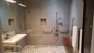 Wheelchair Accessible Bathroom  Curbless  Roll in shower [upl. by Reisman]