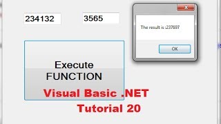 Visual Basic NET Tutorial 20  Understanding Function Procedures in VBNET [upl. by Pressey]