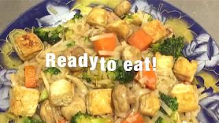 Oriental Stir Fry Rice Noodles With Fried Tofu  Vegetarian Noodles [upl. by Gabi]