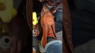 Old Boot Restoration  Angelo Shoe Shine ASMR angeloshoeshine shoeshine workboots shoes [upl. by Araec]