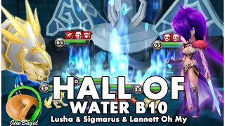 SUMMONERS WAR  Hall of Water B10  Farmable amp HoH Monster Testing wHP based attacks [upl. by Aiclid]