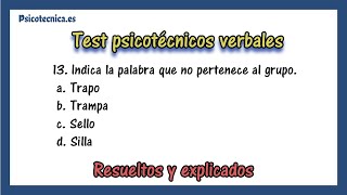 📝 Test psicotécnicos de razonamiento verbal con respuestas  con 20 ejercicios explicados [upl. by Burleigh]