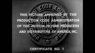 MPPDA Approval Card Cert No 1Fox Film Corporation 1934 [upl. by Xed]