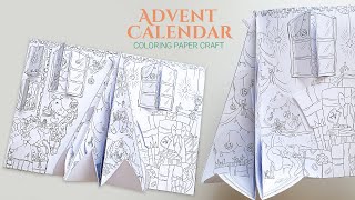 DIY Advent Calendar Coloring Paper Craft [upl. by Arvie]