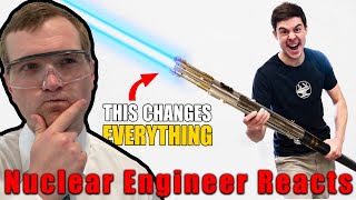 Nuclear Engineer Reacts to Hacksmith Industries quotWe BUILT a 4000° Lightsaber Staff ITS CORDLESSquot [upl. by Maletta]