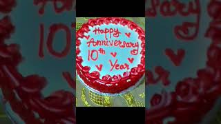 Anniversary cake design 😍 ❤ likeforlikes cake decorationcake threemilkcake cake4u weddingcake [upl. by Irolav]