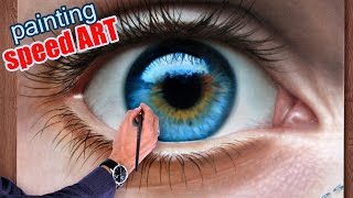 How To Draw a realistic Eye painting in dry brush Speed Drawing malen zeichnen [upl. by Mathur]