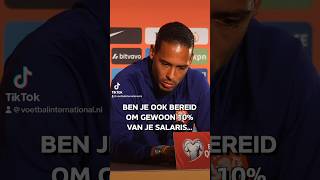 🤑 10 salaris inleveren Virgil van Dijk geeft antwoord oranje virgilvandijk voetbal [upl. by Mcnally]