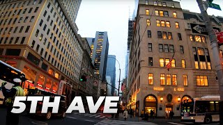 ⁴ᴷ⁶⁰ Walking NYC Narrated  Fifth Avenue from 60th Street to 23rd Street Flatiron Building [upl. by Oiram670]