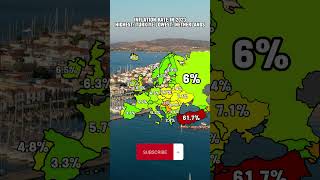 Inflation Rate in 2023 europe trending map shorts [upl. by Airogerg]