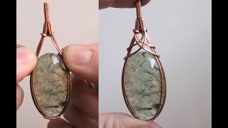 2 ways Straight or Criss Cross Wire Wrapped Cabochon Pendant Tutorial [upl. by Carlisle785]