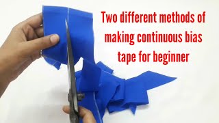 Two different methods of making continuous bias tape  how to make continuous bias tape or binding [upl. by Oicaroh]