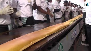 60 Indian chefs try making the worlds largest dosa in Chennai [upl. by Hendrika]