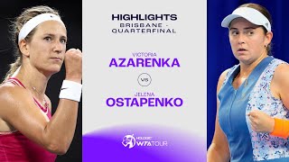 Victoria Azarenka vs Jelena Ostapenko  2024 Brisbane Quarterfinal  WTA Match Highlights [upl. by Htebi]