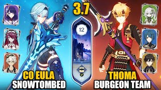 F2P C0 Eula Raiden Team amp Thoma Burgeon Team  Spiral Abyss 3738 Floor 12 9 Stars Genshin Impact [upl. by Nemra]