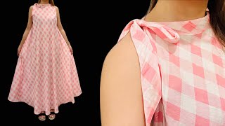 🌹 You dont have to be a tailor to sew this dress  cutting and sewing dress this way is easy [upl. by Sherrie]