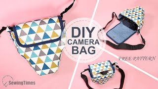 DIY CAMERA BAG  How to make a Camera Pouch PDF Pattern amp Tutorial sewingtimes [upl. by Acina]