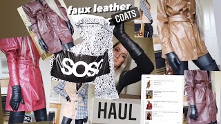 Asos Faux Leather Coats Blazers and Shacket Haul and Try On Spring Outfits [upl. by Bron]