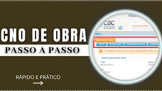 COMO FAZER CNO DE OBRAS  Cadastro nacional de obras  passo a passo [upl. by Nylaehs905]