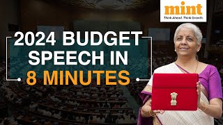 Budget 2024 TOP HIGHLIGHTS In 8 Minutes  Budget 2024 Takeaways  Income Tax  Standard Deduction [upl. by Letty807]