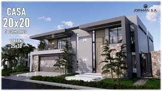 Modern House Design 20x20m 2 Storey  5 Bedrooms Family Home [upl. by Anide]