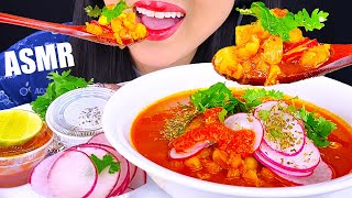 ASMR MY FIRST TIME EATING POZOLE SPICY SOUP Eating Sounds MUKBANG ASMR Phan [upl. by Eniamor489]