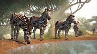 PLANET ZOO Plains Zebra Habitat Build [upl. by Bander934]