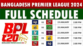 BPL 2024 Schedule Bangladesh Premier League 2024 Schedule Dates venues and timings [upl. by Aurthur936]