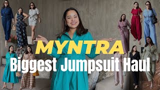 BIGGEST JUMPSUIT HAUL FROM MYNTRA  Best budget finds to suit all body types [upl. by Cut]