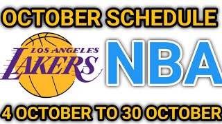 SCHEDULE NBA  LOS ANGELES LAKERS  OCTOBER SCHEDULE 2024 nbaupdate [upl. by Eddi]