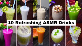 10 refreshing ASMR Drinks Recipes  Refreshing Juices amp Milkshakes  Summer Drinks [upl. by Ecissej]