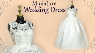 How to Mini Wedding Dress  Doll  Barbie Tutorial [upl. by Elyod]