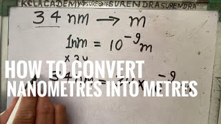 how to convert nanometres into metres In Hindi  nm to m Unit Conversation [upl. by Chaunce]