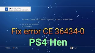 PS4 How to fix error CE 364340 PS4 Hen update game error Duxa [upl. by Nickolai]