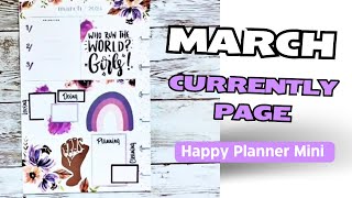 Plan With Me  March 2024 Currently Page  Happy Planner Mini [upl. by Hurd]