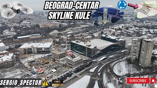 Železnička stanica Beograd  Centar i Skyline kule NOVI Objekti u izgradnji radovi dronom beograd [upl. by Rosemary]