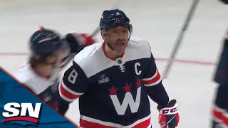 Capitals Alex Ovechkin Blasts OneTimer To Record Seventh Goal Of Season [upl. by Fachan]